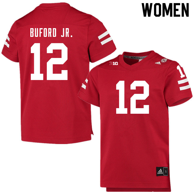 Women #12 Marques Buford Jr. Nebraska Cornhuskers College Football Jerseys Sale-Scarlet - Click Image to Close